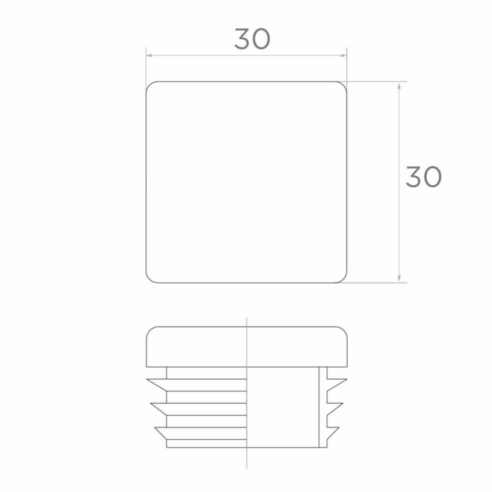 Plastic cap 30x30 mm