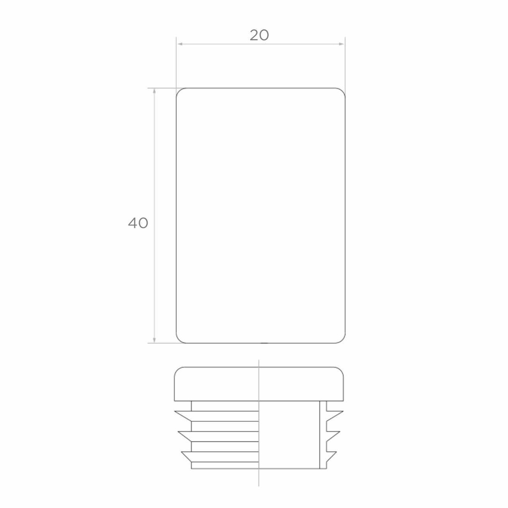 Plastic cap 20x40 mm