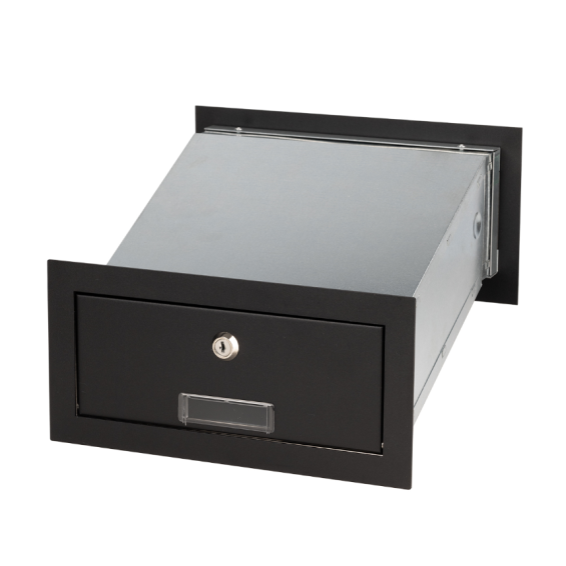Multifunctional built-in mailbox 260x410mm, black
