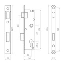 Lock latch H220/72 mm