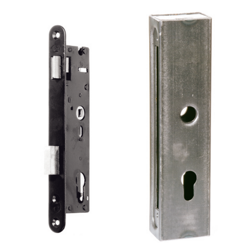 Cassette with lock, H 245 mm, for profile 60x40 mm