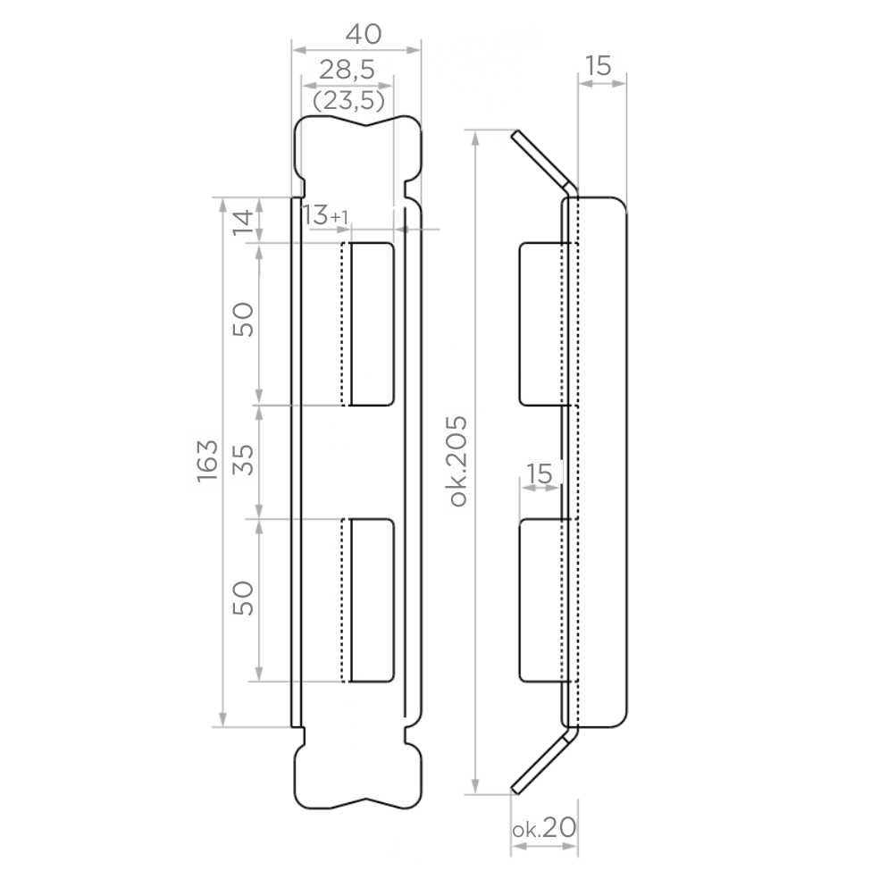 Gate clip H 200, L40 mm