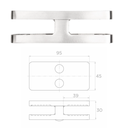 Glass clamp 180°, 95X45mm