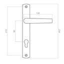 Door handle, H240xL30 mm