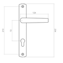 Door handle with sign 72 H240xL30 mm