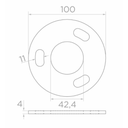 Bottom fastening 42,4  D100, 11x20mm, h4 AISI 304