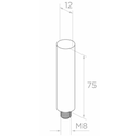 Handrail holder D12/75 mm, M8, AISI 304