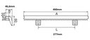 Polyamide rack (with steel core inside) L1000x20mm, three parted 40cm*3 (up to 800kg)