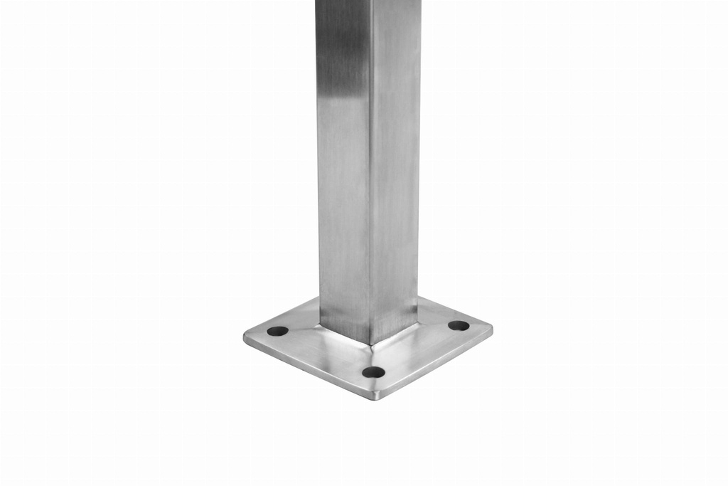 Flange for hammering in profile 40x40x2mm/100x100mm, AISI304 satin