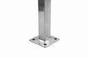 Flange for hammering in profile 40x40x2mm/100x100mm, AISI304 satin