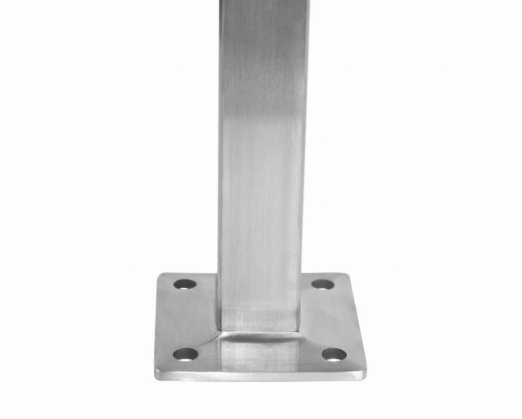 Flange for hammering in profile 40x40x2mm/100x100mm, AISI304 satin