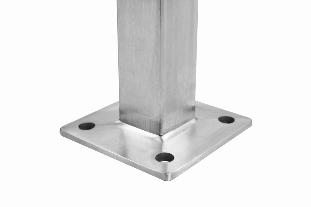 Flange for hammering in profile 40x40x2mm/100x100mm, AISI304 satin