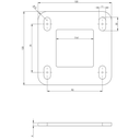 Steel flange 60x60x4mm/120x120mm