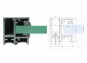 Aluminium profiles for french balconies with glass, with mounting to the window frame (painted RAL7016)