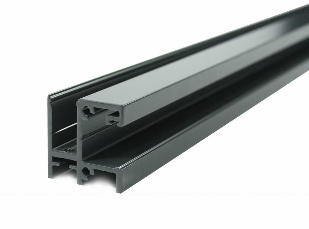 Aluminium profiles for french balconies with glass, with mounting to the window frame (painted RAL7016)