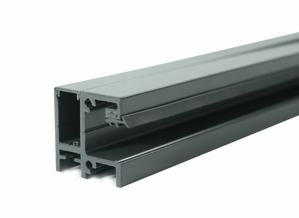Aluminium profiles for french balconies with glass, with mounting to the window frame (painted RAL7016)