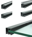 Aluminium profiles for french balconies with glass, with mounting to the window frame (painted RAL7016)