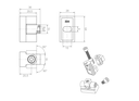 Hinge 180° for glass clamps, AISI 304, for flat surface