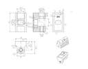 Hinge 180° for glass clamps, AISI 304, for flat surface