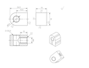Hinge 180° for glass clamps, AISI 304, for flat surface