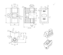 Hinge 180° for glass clamps, AISI 304, for d42,4 surface