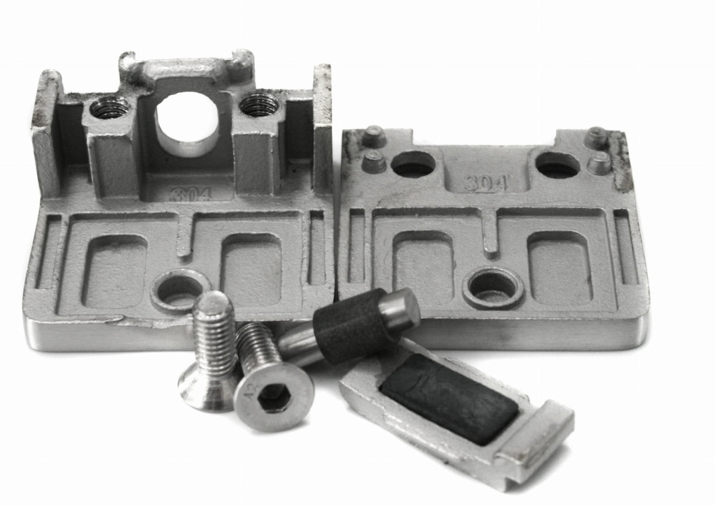 Glass clamp 45x45x26 mm, AISI 304 (Satin)