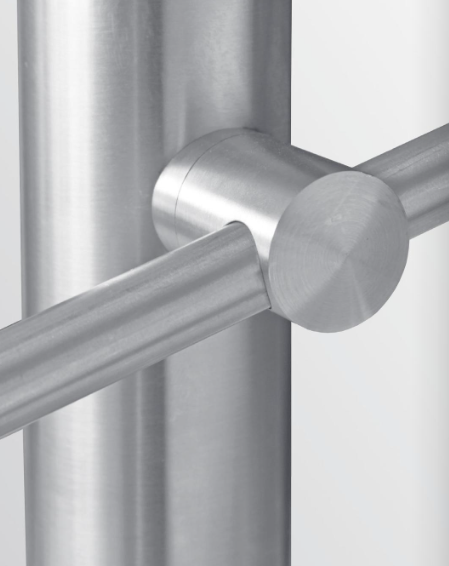 Rod crossbar holder 42,4mm d12mm D22 h20, AISI 304 SATIN