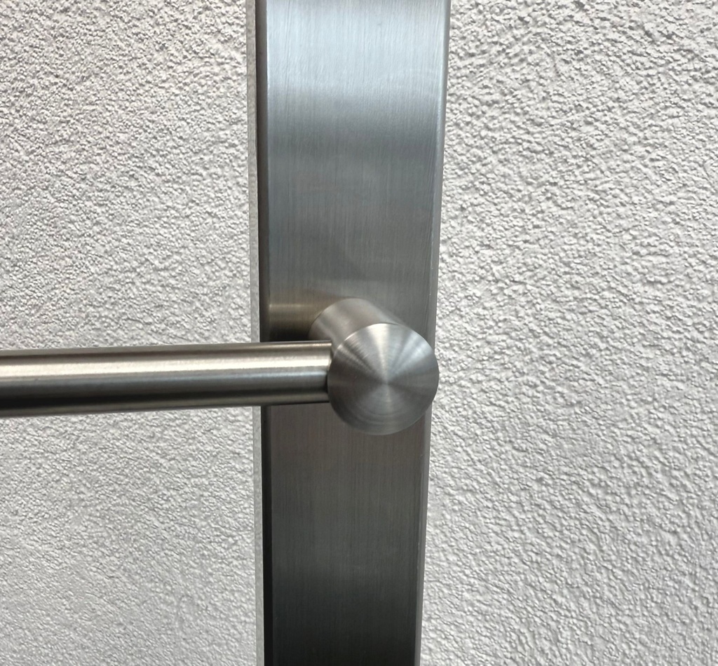 Rod crossbar holder closed (left)  d12mm D22 H20, AISI 304