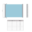 Set with aluminium profiles for french balconies, for glass 10-10,52mm