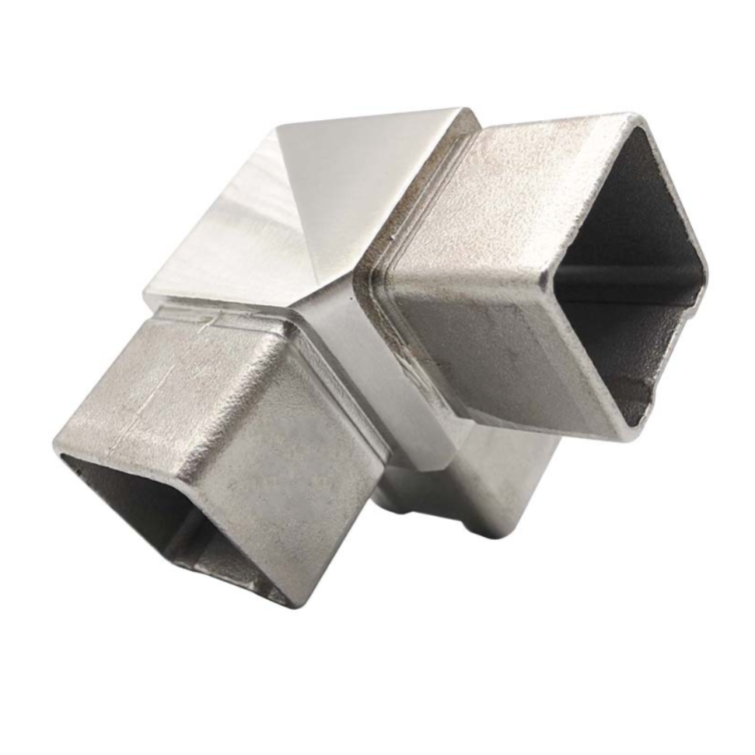 Profile corner T-type connector 40x40x2mm, H30, AISI 304 Satin