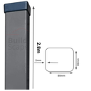 Metal post 80x80x2mm, RAL7016