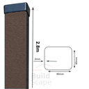 Metal post 80x80x2mm, RAL8019