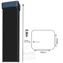 Metal post 100x100x2mm, RAL9005