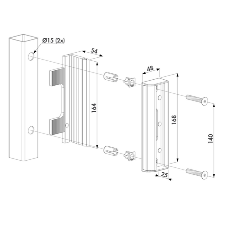 Wicket hook for industrial lock LOCINOX RAL7016