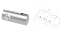 Rod crossbar holder 42,4 d12 D22 H48 AISI 304