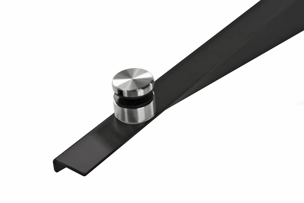 Glass canopy support , glass adaptor d30mm, for glass t 8-12,76 mm (painted RAL9005 AISI 304)