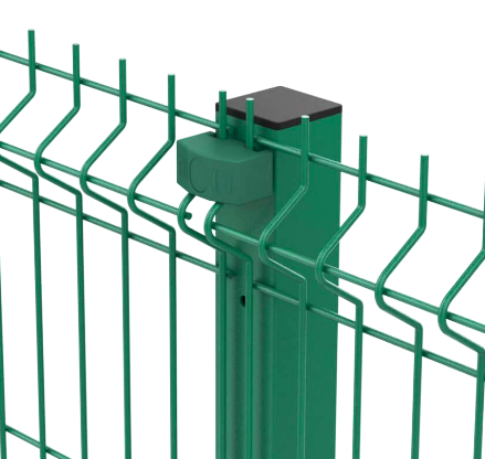 Clamp for panel fences, polyamide, RAL6005 with screw