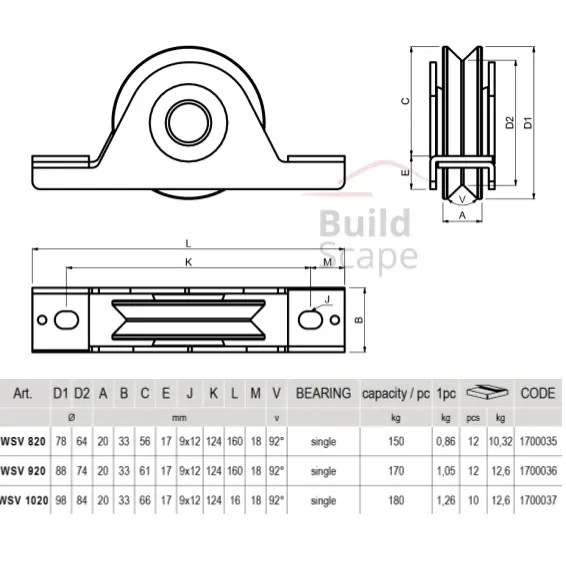 _V_ grooved wheel bearing, internal support.webp