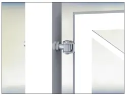 Adjustable hinge, for wood or steel column.webp