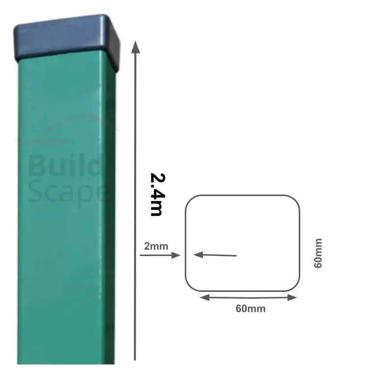 Metal post 60x60x2mm, RAL6005.webp