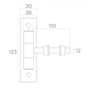 Adjustable hinge M12 123 x 30 mm