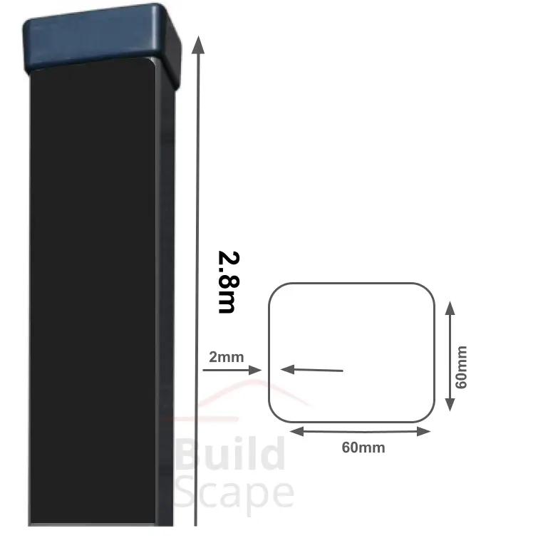 Metal post 60x60x2mm, RAL9005 (1).webp