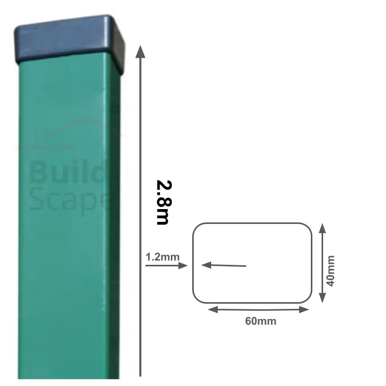 Metal post 60x40x1.2mm, RAL6005 (1).webp