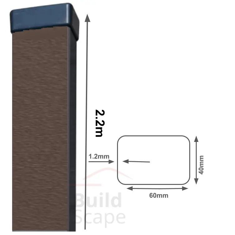 Metal post 60x40x1.2mm, RAL8019 (2).webp