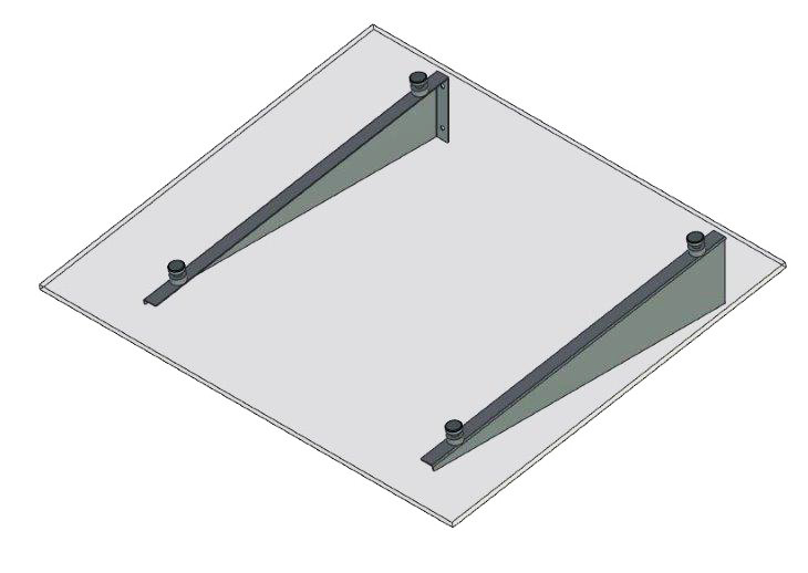 Glass canopy support , glass adaptor d30mm, for glass t 8-12,76 mm (painted RAL9005 AISI 304)