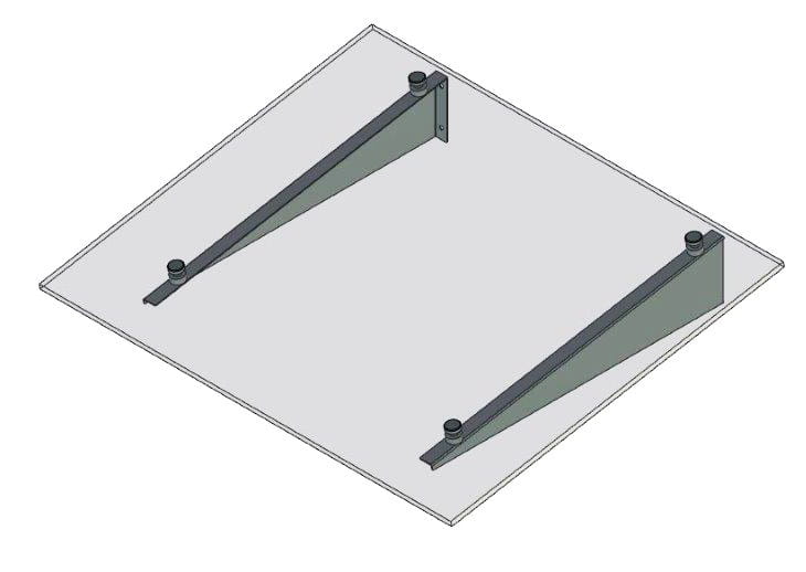Glass canopy support , glass adaptor d30mm, for glass t 8-12,76 mm (AISI 304)