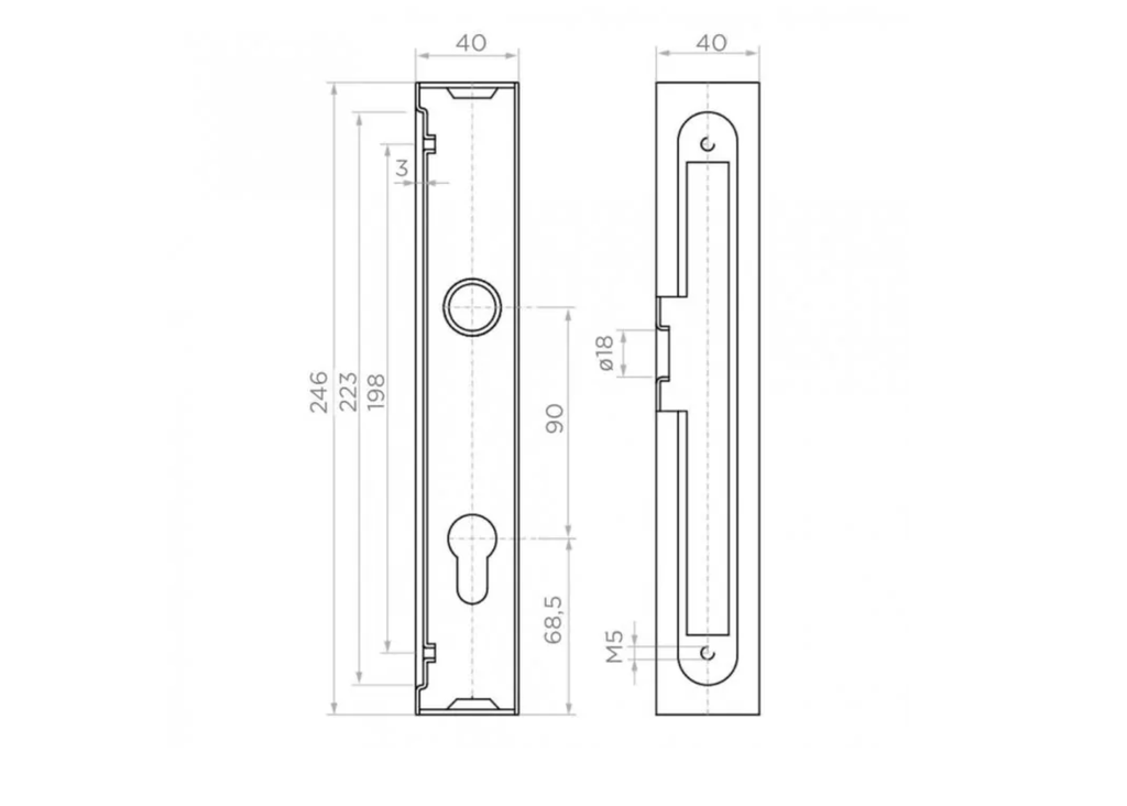 Cassette 90/22 for 40x40 mm