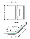 Hinge for shower cabin 135°