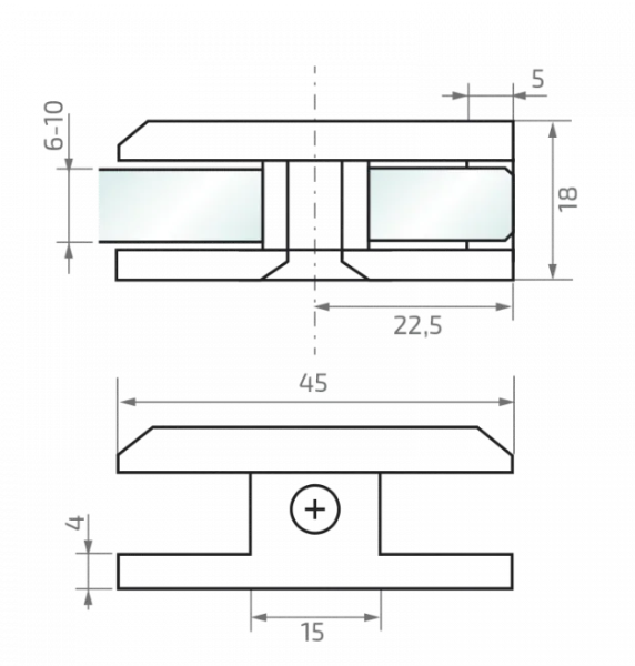 Wall bracket 45x45 mm