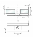 Wall glass bracket 48x48 mm